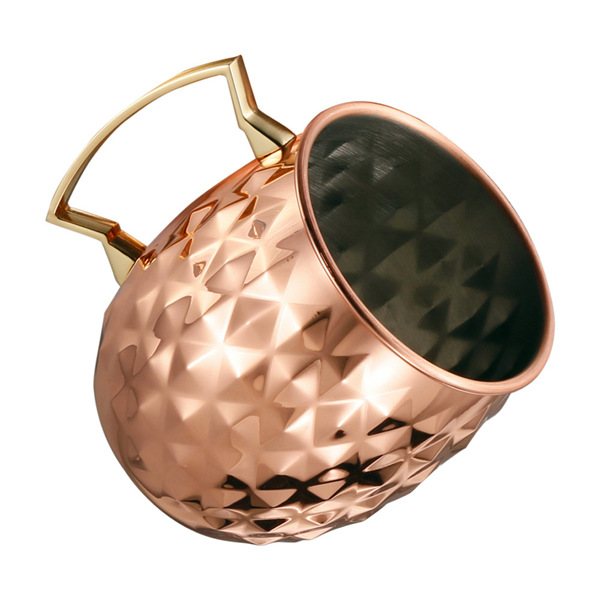 Copper Plated Diamond Moscow Mule Mug